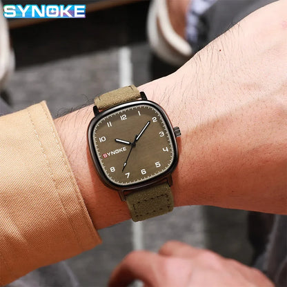 SYNOKE Men Quartz Watch Fashion Simple Business Belt Quartz Watch For Men Watch Student Wristwatch Sports Non Mechanical