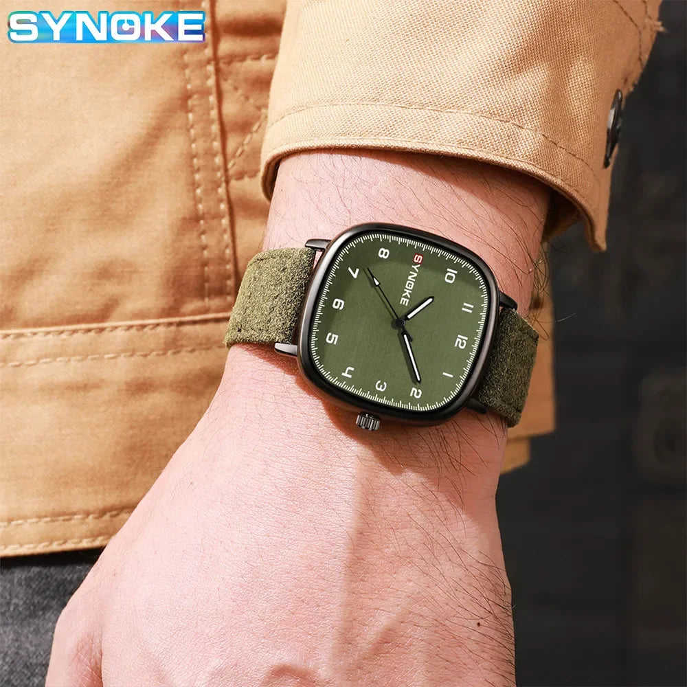 SYNOKE Men Quartz Watch Fashion Simple Business Belt Quartz Watch For Men Watch Student Wristwatch Sports Non Mechanical